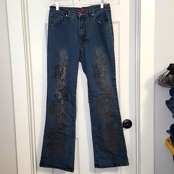 Marc & Martine vintage jeans w/pattern Sz 14 - Picture 1 of 9
